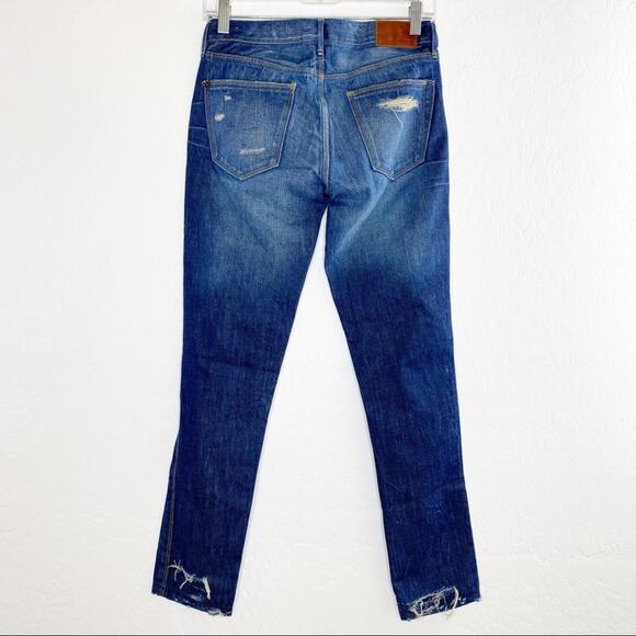Madewell Distressed Skinny Ankle Jeans Low Mid Rise Medium Wash 24 x 34 US 00 - Picture 3 of 10